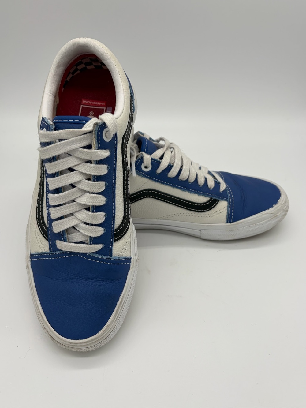 Vans Skate Old Skool Sport Leather True Blue Off White Men's 7.5